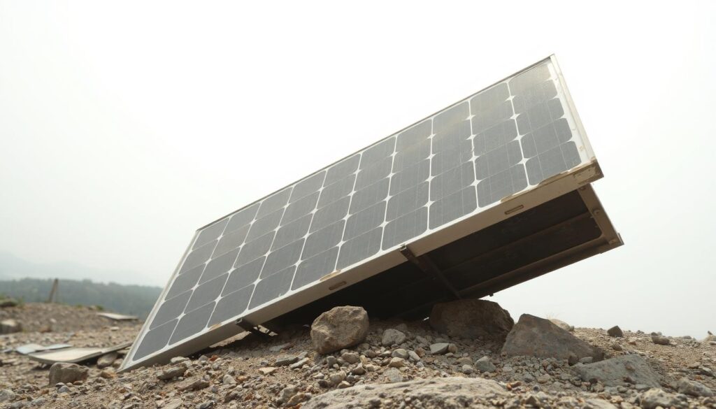 panneau solaire endommagé